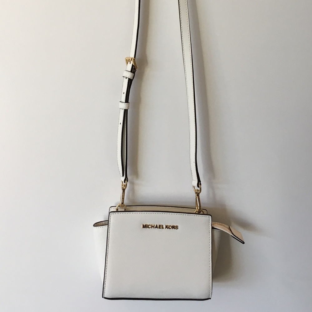 Michael Kors Selma Mini Messenger Crossbody, White